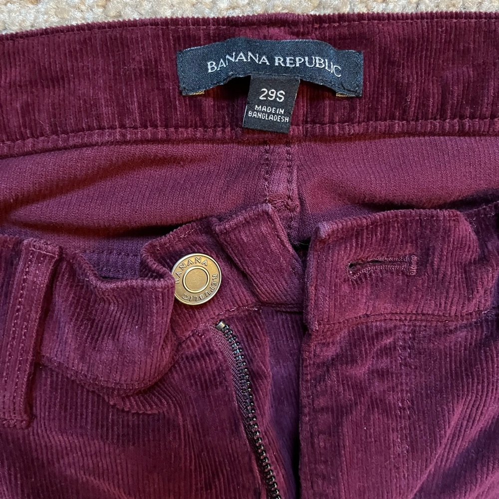 Corduroy burgundy skinny pants